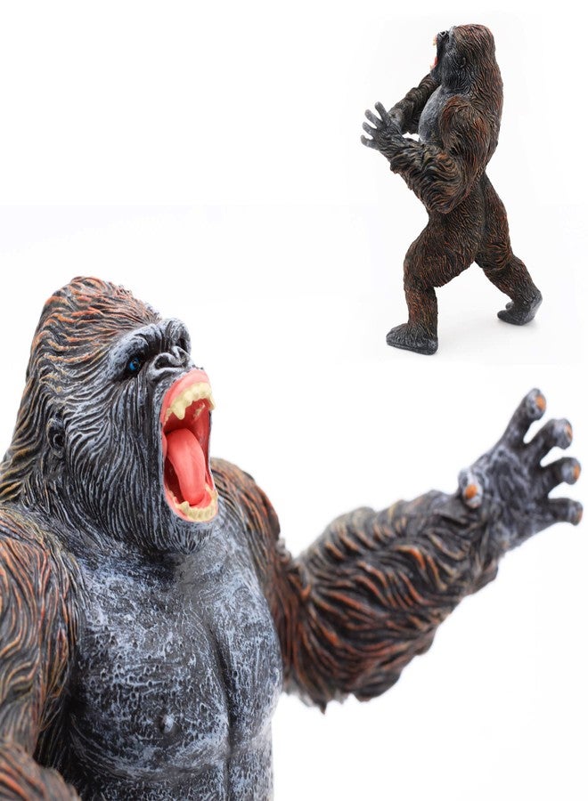 Higherbros Gorilla Action Figure Toys Standing Rampage Gorilla Fight Mode Gorilla Ape Solid Wild Animal Figurines for Kids Birthday and Home Decoration - Image 4